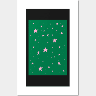 Pink stars pattern Posters and Art